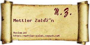 Mettler Zalán névjegykártya